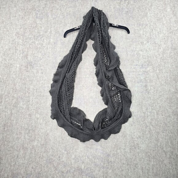 Lot of Womens Knitted Infinity Scarf Acrylic Beige Fringe Detailing Tassels - Picture 14 of 14